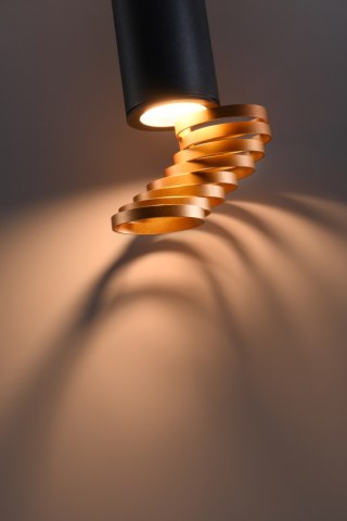 TUBA LAMPA SUFITOWA 1X15W GU10 6/20 ZŁOTY+CZARNY