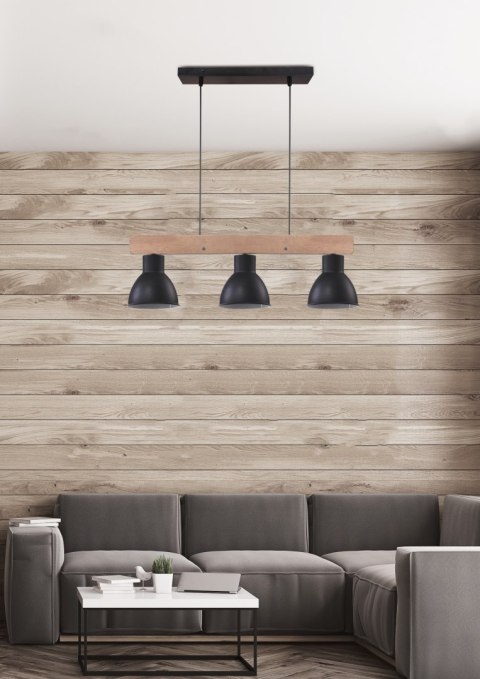 VARIO LAMPA WISZĄCA 3X60W E27 CZARNY
